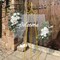 Set of 2 for Wedding Signs Reception Ceremony and Welcome Sign Floral Decoration (White)
